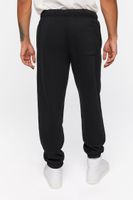 Men Fleece Drawstring Joggers in Black, XXL