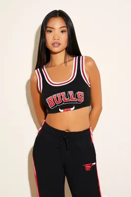 Women's Chicago Bulls Crop Top in Black Large