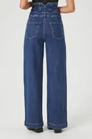 Women's Ultra High-Rise Wide-Leg Jeans Dark Denim,