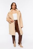 Women's Faux Fur Coat in Tan, 0X