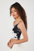 Women's Cloud Wash Cropped Cami in Black/Grey Medium