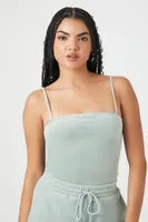 Women's Velour Cami Bodysuit Small