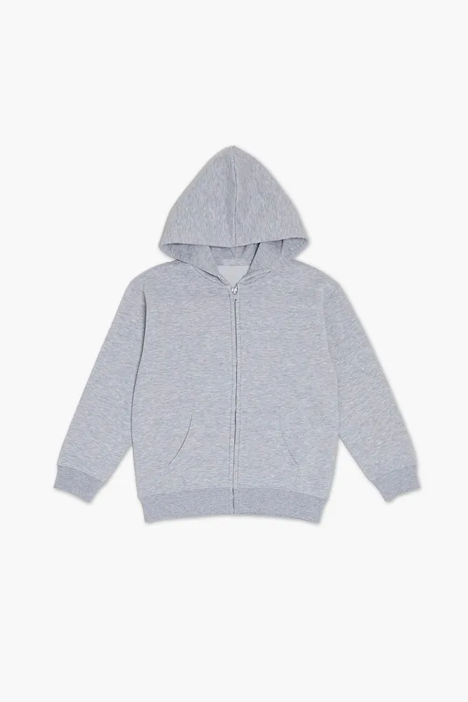 Kids Zip-Up Hoodie (Girls + Boys) in Heather Grey, 9/10