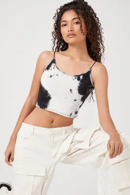 Women's Cloud Wash Cropped Cami in Black/Grey Large