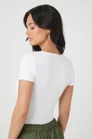 Women's Cotton-Blend V-Neck Bodysuit