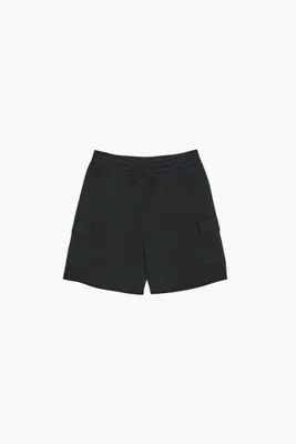 Kids Fleece Cargo Shorts (Girls + Boys) in Black, 11/12