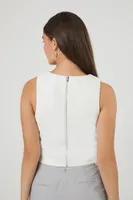 Women's Sleeveless Zip-Back Top in White Medium