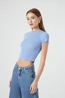 Women's Fitted Sweater-Knit Crop Top