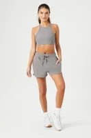 Women's Active Cropped Tank Top in Dark Grey Large