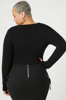 Women's Sweater-Knit Crop Top 2X