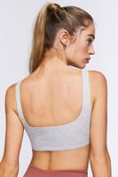 Women's Strappy Ruched Sports Bra in Heather Grey Small