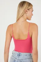 Women's Reversible Cami Bodysuit in Pink/Orange Small