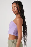 Women's Butterfly Cropped Tube Top Lavender