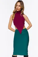 Women's Faux Leather Pencil Midi Skirt in Emerald Small