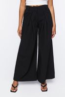 Women's Pleated Wide-Leg Pants in Black Small