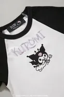 Girls Kuromi Raglan T-Shirt (Kids) in Black, 11/12