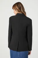 Women's Notched Colorblock Blazer in Black/Blue Small