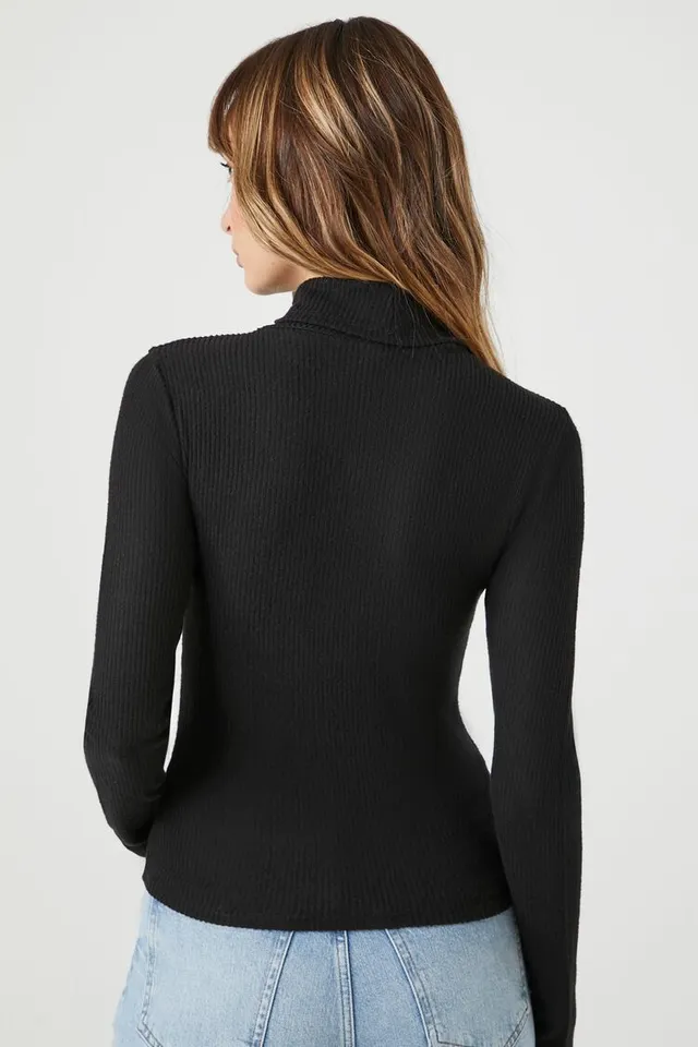 Women's Ribbed-knit turtleneck top