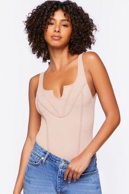 Women's Seamless Split-Neck Bodysuit Medium