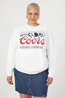 Women's Coors Graphic Pullover in White, 2X