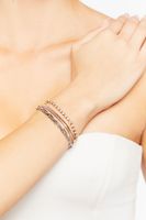 Women's Faux Gem Bracelet Set in Clear/Gold