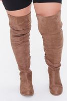 Women's Thigh-High Faux Suede Boots (Wide) in Taupe, 7