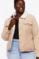 Women's Corduroy Jacket in Tan, 0X