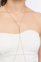 Women's Faux Gem Body Chain in Gold/Clear