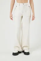 Women's High-Rise Baggy Wide-Leg Pants in Ivory, XL