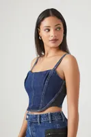 Women's Denim Cropped Cami in Dark Denim, XS