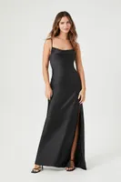 Women's Satin Cutout Cami Maxi Dress