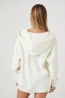 Women's Fleece Zip-Up Hoodie in Cream Small