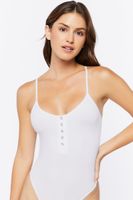 Women's Seamless Cami Bodysuit in White Medium