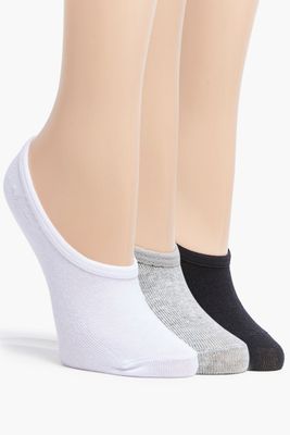 No-Show Socks - 3 Pack in Black/Grey