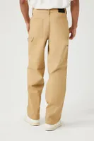 Men Twill Utility Straight-Leg Pants in Khaki, 33