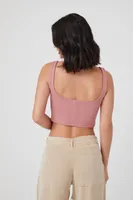 Women's Curved-Hem Cropped Tank Top in Rose Medium