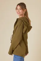 Women's Hooded Uniform Utility Jacket in Olive Small