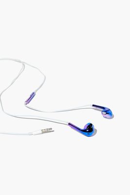 Women Iridescent Wired Earphones in Purple