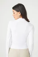 Women's Seamless Mock Neck Top in White Medium