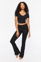 Women's Active Cotton-Blend Crop Top in Black, XS