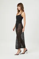 Women's Sheer Lace Maxi Slip Dress