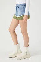Women's Reworked Denim Mini Skirt in Denim Large