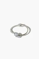 Women's CZ Bangle Bracelet in Silver/Clear