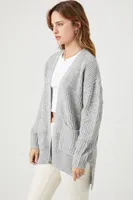 Women's Open-Front Cardigan Sweater in Grey, XL