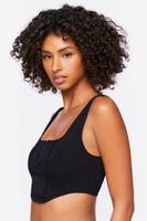 Women's Seamless Hook-and-Eye Bralette in Black Small