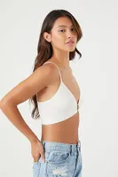 Women's O-Ring Seamless Bralette in White Medium