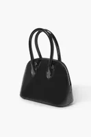 Women's Faux Patent Leather Crossbody Bag in Black