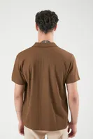 Men Waffle Knit Polo Shirt in Latte, XL