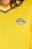 Women's Los Angeles Lakers Patch Sweater in Yellow/Purple Medium