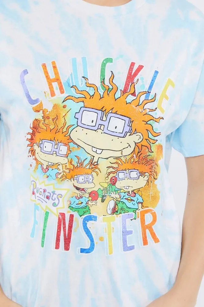 Women's Rugrats Graphic Tie-Dye T-Shirt in Blue, L/XL